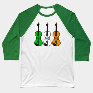 Violin Irish Flag Violinist St Patrick's Day Fiddle Baseball T-Shirt